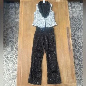 Balera Silver and Black Kids Dance Costume